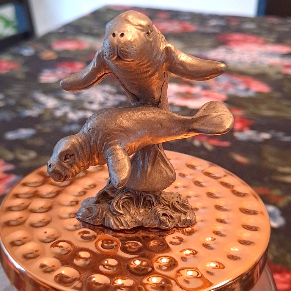 Manatee mother and baby! Spoontiques pewter numbered piece